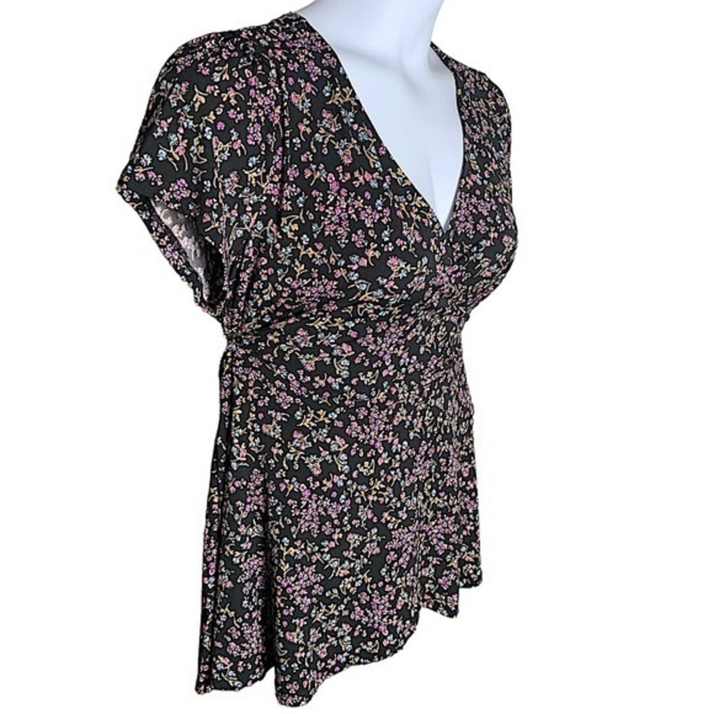 Torrid Black and Purple Floral Blouse - Picture 5 of 8
